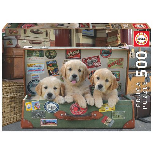 Puzzle Cachorros en el Equipaje 500pzs