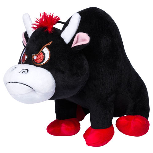 Black bull plush toy 25cm