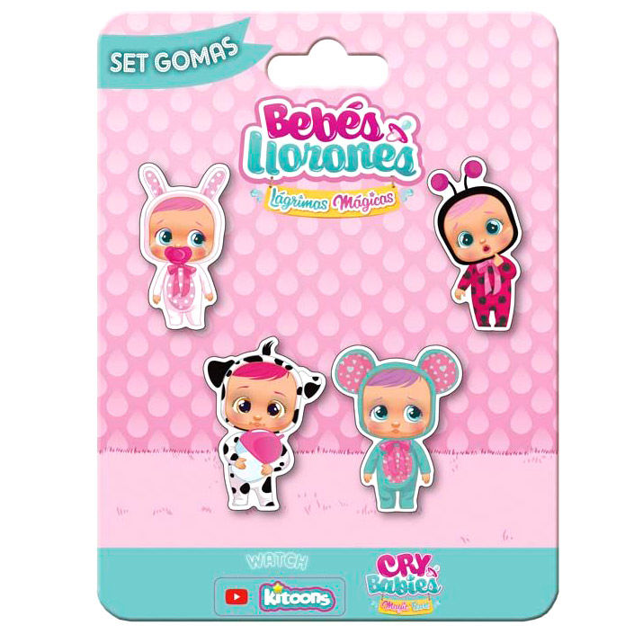 Cry Babies Set 4 Erasers