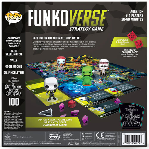 Juego Mesa Pop Funkoverse Pesadilla Antes De Navidad 4fig Ingles