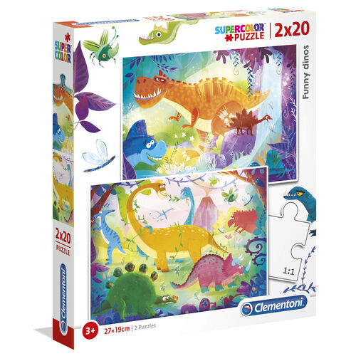 Dinosaurs puzzle 2x20pcs