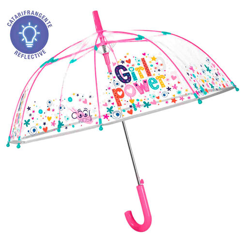 Girl Power transparent automatic umbrella 45cm