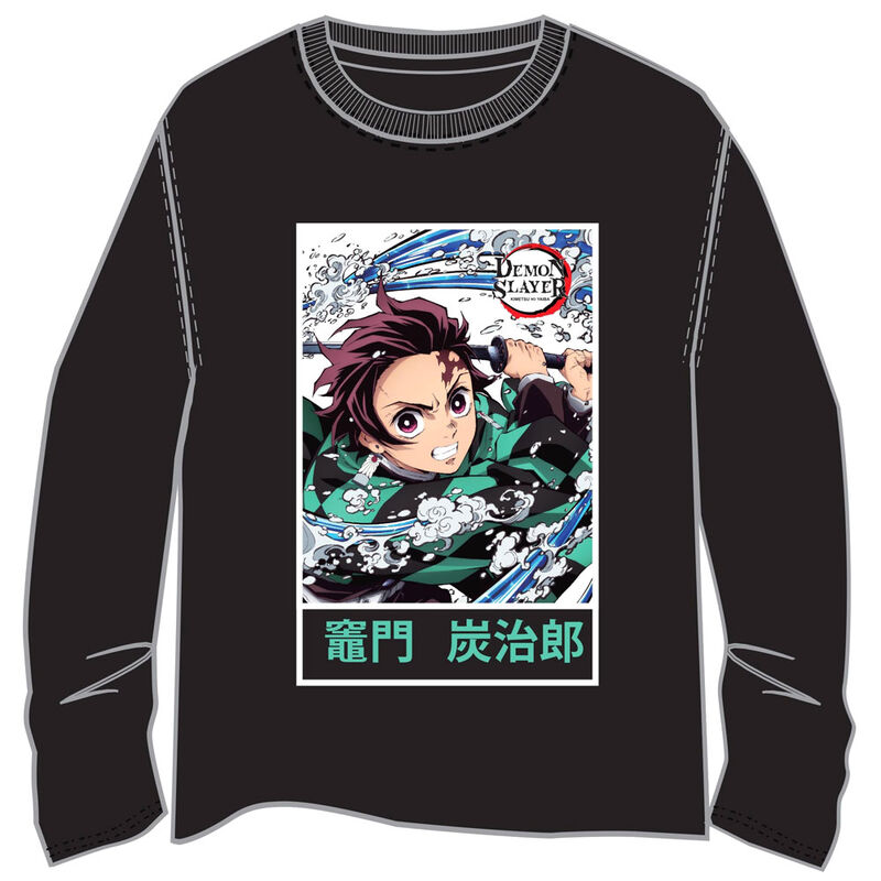 Demon Slayer Mens T-Shirt Tanjiro Nezuko Kamado Kanji On Top Bottom ...