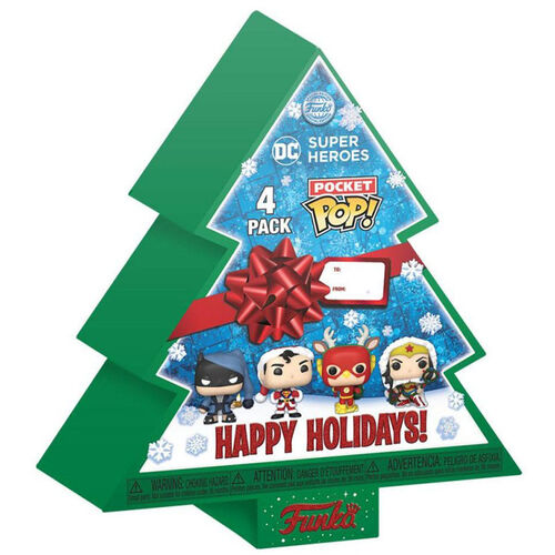 Pocket POP pack 4 figures DC Comics Tree Holiday Exclusive