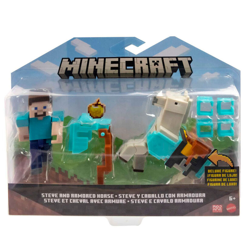 Minecraft Steve + Armoured Horse Blister figures 8cm