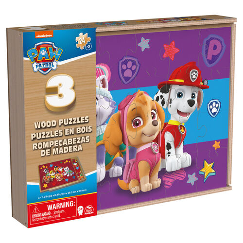 Paw Patrol wooden puzzle 3x24pcs