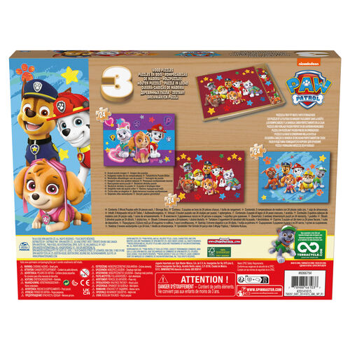 Paw Patrol wooden puzzle 3x24pcs