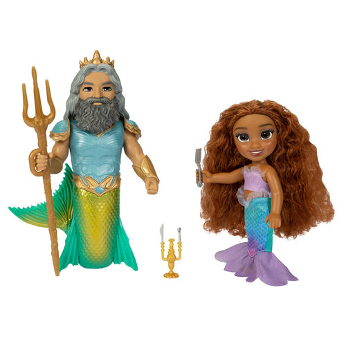 Disney The Little Mermaid Ariel + Triton doll 15cm