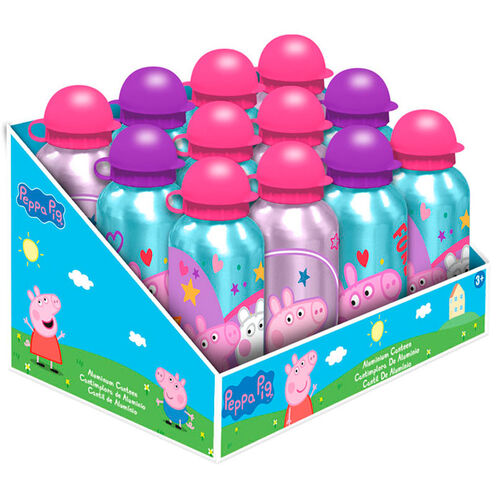 Peppa Pig, 500 - 700 ML, Push Button, Multi Color - Water Bottles Online