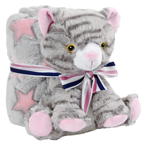 Candy Cat Soft blanket + plush toy 22cm