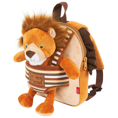 Lenny Lion reversible backpack with plush toy 25cm