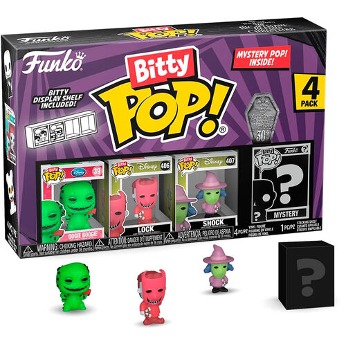 Blister 4 figuras Bitty POP Disney Pesadilla Antes de Navidad Oogie Boogie