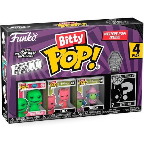 Blister 4 figuras Bitty POP Disney Pesadilla Antes de Navidad Oogie Boogie