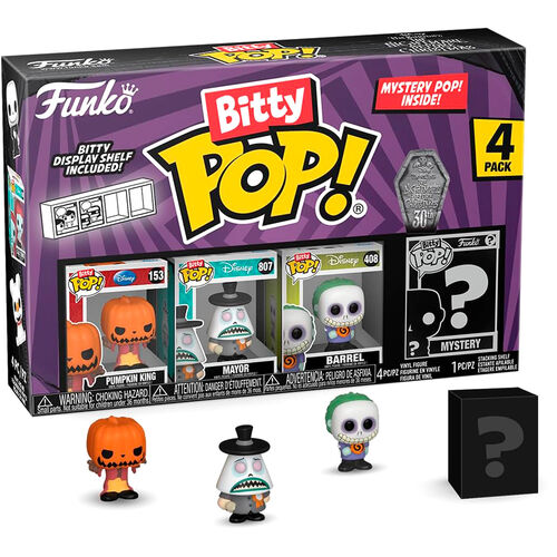 Blister 4 figuras Bitty POP Disney Pesadilla Antes de Navidad Pumpkin King