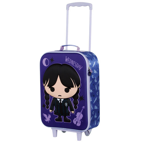 Wednesday chibi 3D trolley suitcase