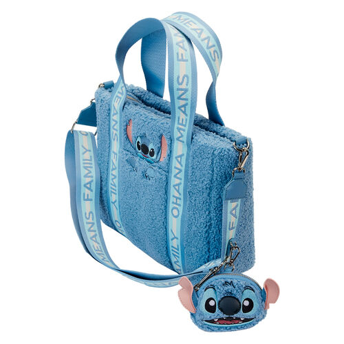 Loungefly Disney Stitch plush tote bacg with coin bag