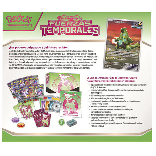 Spanish Pokemon Scarlet & Purple Temporary Forces Elite Collectible card game box assorted