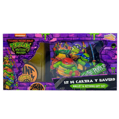 Ninja Turtles Mutant Mayhem wallet + keychain set