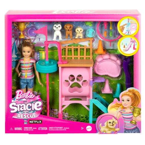 Muneca Parque Entrenamiento Cachorros Stacie al Rescate Barbie