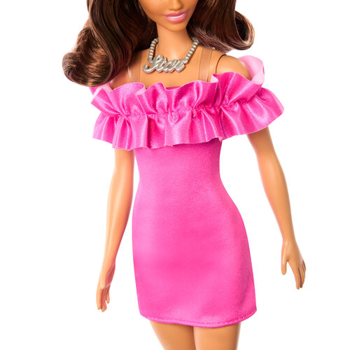 Barbie Fashionista Ruffled Pink Dress doll