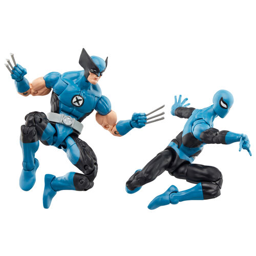 Blister 2 figuras Wolverine Spiderman Los 4 Fantasticos Marvel