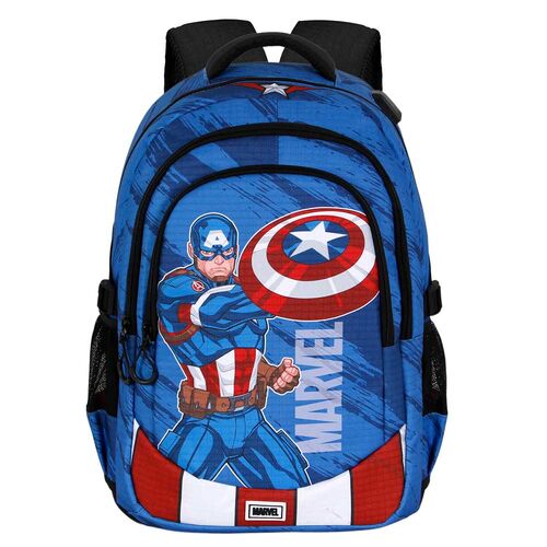 Mochila Gears Capitan America Marvel 44cm adaptable