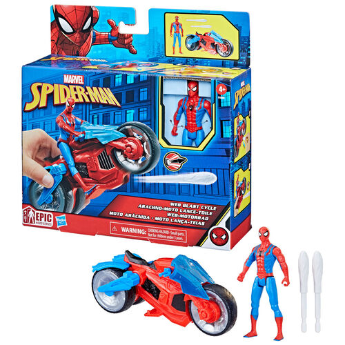 Figura Spiderman + Vehiculo Spiderman Marvel