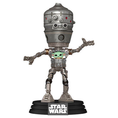 POP figure Deluxe Star Wars The Mandalorian IG-12 with Grogu