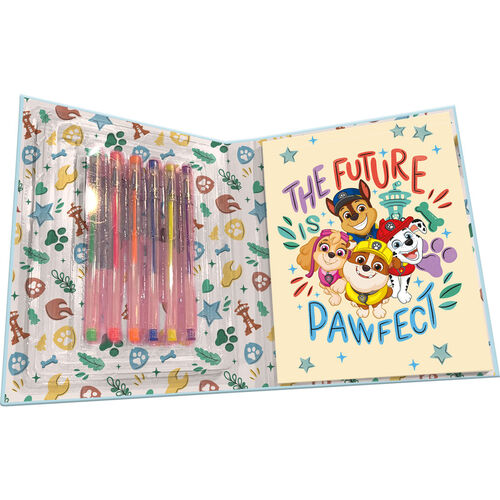 Paw Patrol notebook + gel pens set