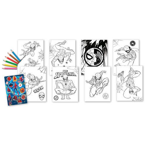 Marvel Spiderman colouring set + stickers