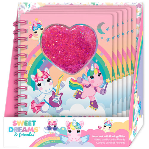 Sweet Dreams glitter notebook