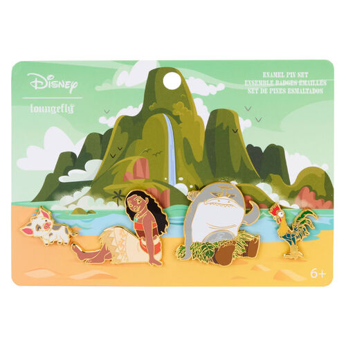 Loungefly Disney Vaiana Moana Ocean Waves enamel pin 4 set