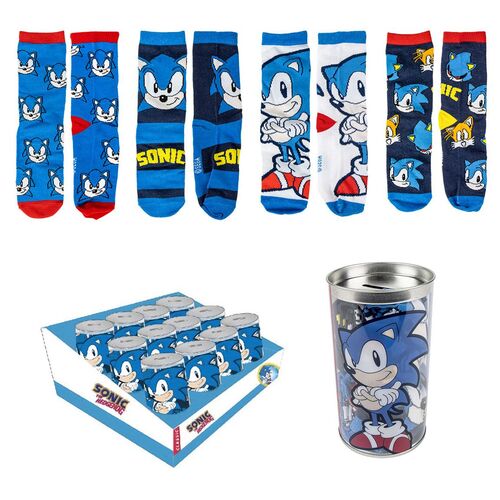 The Hedgehog Sonic pack 4 assorted socks