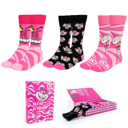 Disney Alice in Wonderland pack 3 assorted adult socks