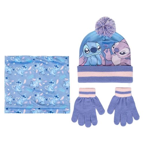 Disney Stitch Kids winter set snood hat gloves