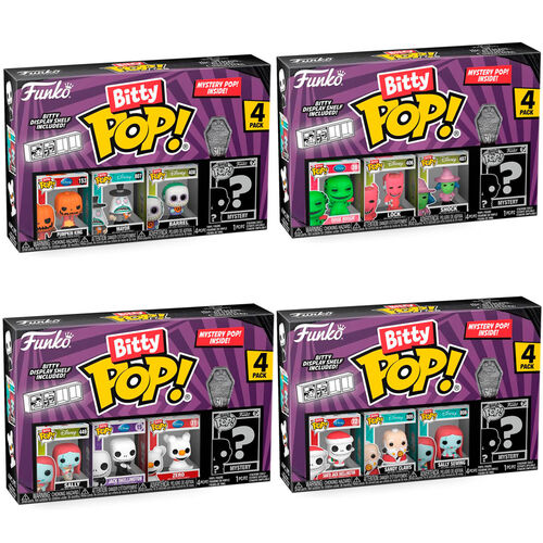 Blister 4 figuras Bitty POP Disney Pesadilla Antes de Navidad surtido