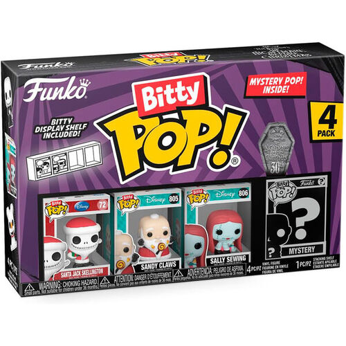 Blister 4 figuras Bitty POP Disney Pesadilla Antes de Navidad surtido