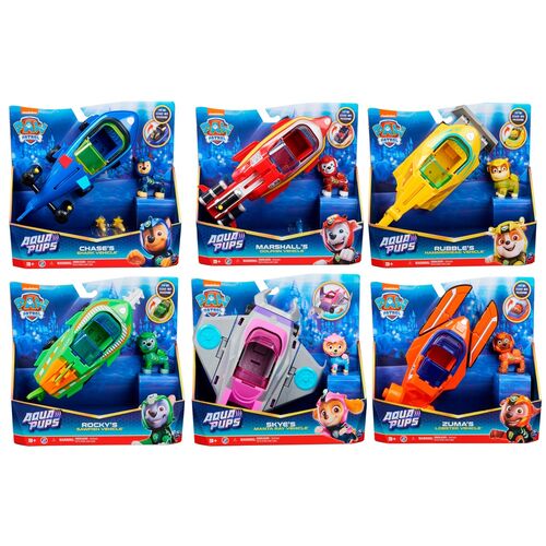 Blister 2 figuras Vehiculos Aqua Pups Patrulla Canina Paw Patrol surtido