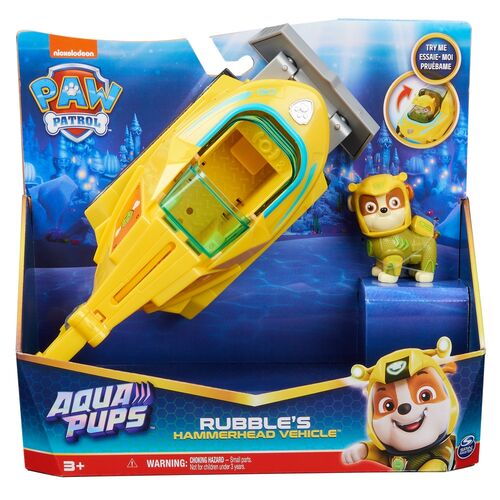 Blister 2 figuras Rubble Vehiculos Aqua Pups Patrulla Canina Paw Patrol