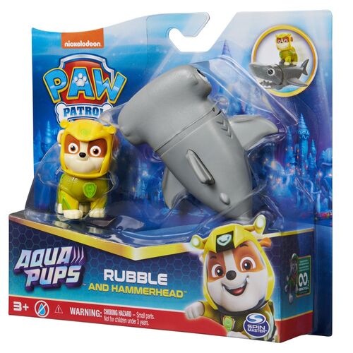 Blister 2 figuras Rubble Aqua Pups Patrulla Canina Paw Patrol