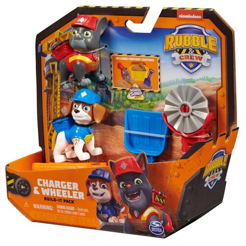 Blister 2 figuras Charger y Wheeler Equipo Rubble Patrulla Canina Paw Patrol