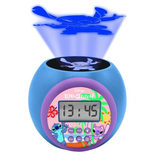 Reloj alarma proyector Stitch Disney
