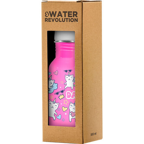 Water Revolution Dancing Cats stainless steel bottle 500ml