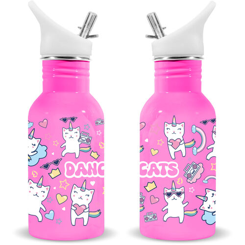 Water Revolution Dancing Cats stainless steel bottle 500ml