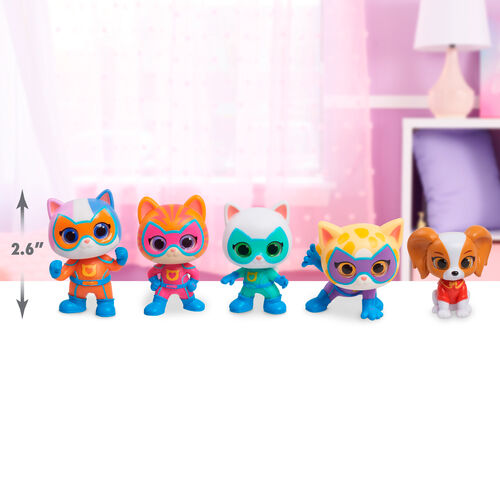 Blister 5 figuras Hero Squad SuperKitties 7,5cm