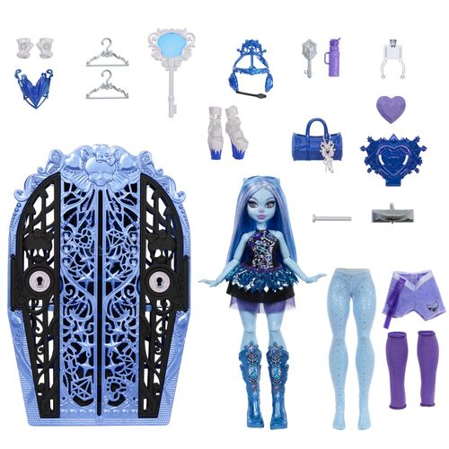 Monster High Skulltime Secrets Abbey Bominable doll + cupboard