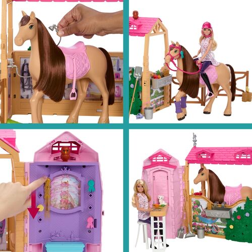 Muneca Barbie con caballo y establo Barbie