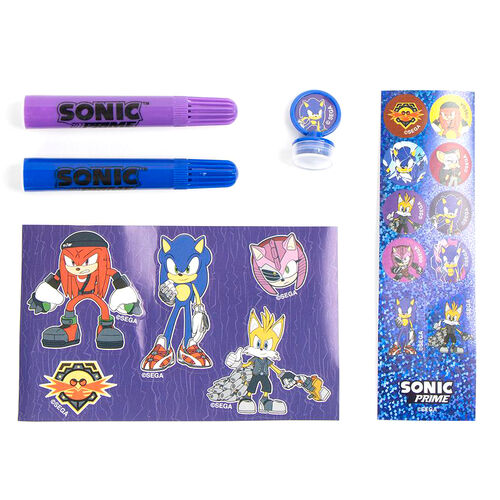 Sonic Prime colouring stationery set