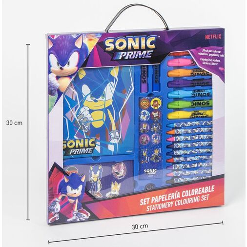 Set papeleria coloreable Sonic Prime