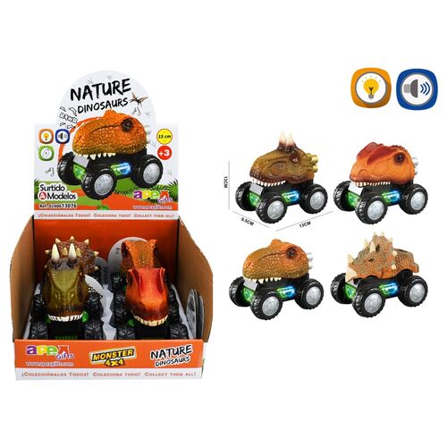 Dinosaurs Nature Monster car light and sound assorted